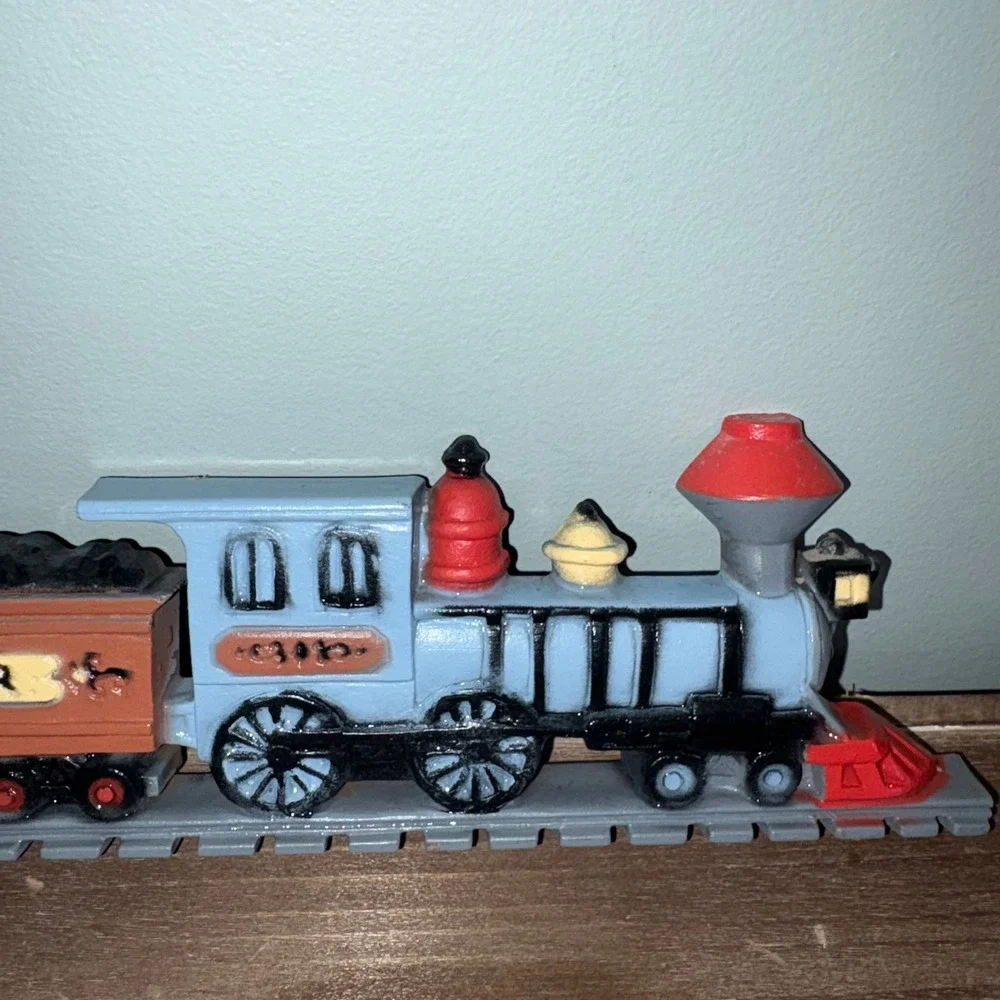 Vintage 1990 Train Wall Decor Nursery Art Made in USA Multicolor Burwood